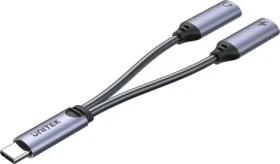 Unitek M206A / Rozbočovač USB-C / 2× USB-C / audio + nabíjanie / 18W (M206A)