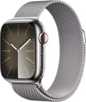 Apple Watch Series 9 GPS + Cellular, 41mm Koperta ze stali nierdzewnej w farbaze strieborným z bransoletš mediolańskš w farbaze strieborným