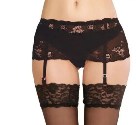 Dámsky podväzkový pás Babette 945 Black - DeLafense 4XL černá