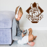 Veselá Stena Samolepka Game King Farba: oranžová, Veľkosť: 60 x 70 cm