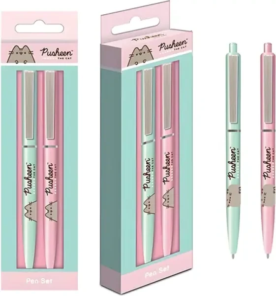 ALLTOYS Sada guličkových pier Pusheen 2 ks / Guľôčkové perá / motív mačička Pusheen (SR73921)