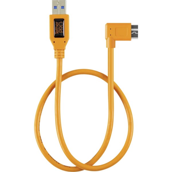 Tether Tools USB kábel USB-A zástrčka, USB Micro-B 3.0 zástrčka 0.50 m oranžová 90 ° Zatočený doprava TET-CU61RT02-ORG; TET-CU61RT02-ORG