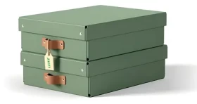Leitz Puro zelená / Úložný box / Kartón / Veľkosť M nízky / 2 ks / 270 × 100 × 370 mm (61480050)