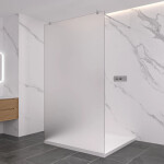 CERANO - Sprchová zástena Walk-in Onyx Duo Ľ/P - 8 mm - okrúhla vzpera - chróm, mliečne sklo - 80x200 CER-8050BD2202