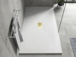 MEXEN/S - Hugo sprchová vanička SMC 200x100, biela, krytka zlatá 42101020-G