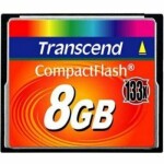 Transcend Compact Flash karta 133x 8GB (TS8GCF133)