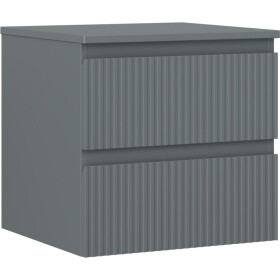 MEXEN/S - Rivel kúpeľňová skrinka pod umývadlo 50 cm s doskou, 2 zásuvky, reliéf, grafit mat 91A20-05047-2-BFFC66