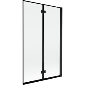 MEXEN - MIST vaňová zástena 110x150 cm 6mm 2-s, čierna, okraj, pravá 8A9-110-002-70-70-P