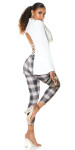 Sexy high-waist trousers with checked pattern pink S/M