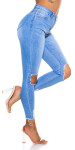 Sexy Skinny Ripped Jeans with Cut-Outs denimblue 32