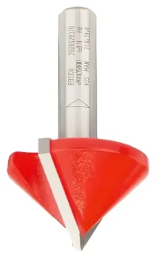 BOSCH Drážkovacia fréza tvaru V 31,8x51 mm / Drážkovacia fréza / Stopka 8 mm / Uhol 90 ° / Pracovná dĺžka 19 mm (2608629370)