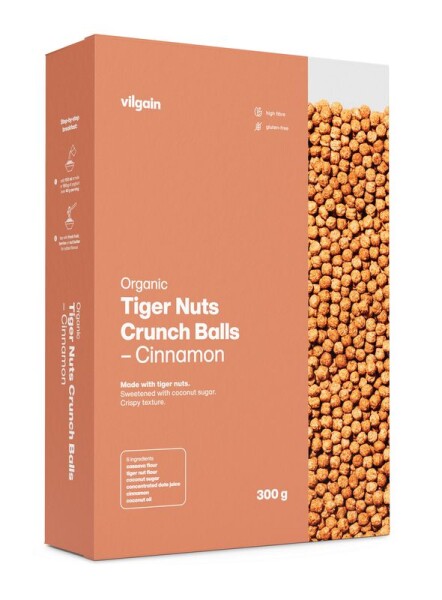 Vilgain Tiger Nuts Crunch Balls BIO – škorica 300 g
