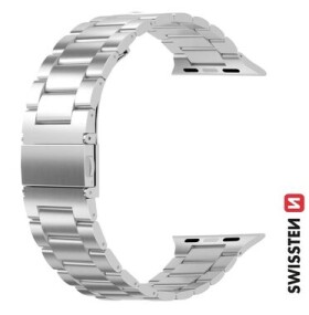 Swissten Kovový remienok pre Apple Watch 42/44/45/49mm strieborná (46000312)