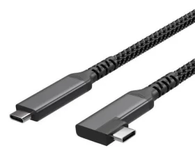 Shiverpeaks USB-C nabíjací kábel 90° / Nabíjací kábel / USB 3.2 / PD 100 W / textilný / 1 m (FL31-75014)