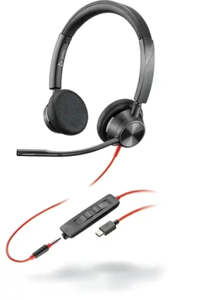 Poly Blackwire 3325 Microsoft čierna / Náhlavná súprava / mikrofón / dve slúchadlá / USB-C/A / 3.5mm jack (214017-101)