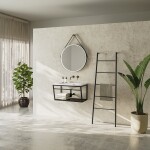 SAPHO - ORBITER guľaté zrkadlo s LED osvetlením, kožený popruh, ø 70cm, čierna mat ORL070