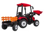Mamido Detský elektrický traktor MEGA D68 24V s prívesom červený