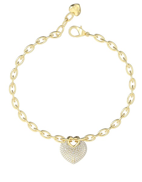 Guess Romantický pozlátený náramok Crazy In Love JUBB05214JWYG 18,5 cm