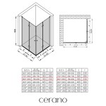 CERANO - Sprchovací kút Volpe Duo Ľ/P - 6 mm - chróm, transparentné sklo - 80x80x190 - zalamovacie CER-427363