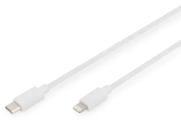 Digitus biela / Nabíjací a dátový kábel / USB-C - Lightning / MFI / 2 m (DB-600109-020-W)
