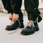 Tenisky Rick Owens DRKSHDW Leather Boots - Low Army Gabe Black EUR 42