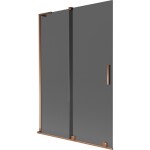 MEXEN/S - Velar L dvojkrídlová posuvná vaňová zástena 120 x 150, grafit, ružové zlato 896-120-003-41-60