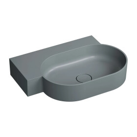 OMNIRES - OVO M+ umývadlo na dosku/závesné - ľavé, 64 x 44 cm, ash grey mat; OVO645UWLAG