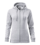 Trendy mikina na zips Dámska svetlosivá Melier XS