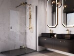 BESCO - Walk-in sprchovací kút VAYO BLACK - Farba rámu zásteny - Hliník čierny, Rozmer A - 100, Rozmer C - 200, Smer zatváranie - Univerzálny Ľavé / Pravé, Výplň - Číre bezpečnostné sklo - 8 mm BCVAYO100BC