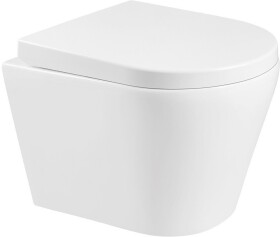 MEXEN/S - Rico Závesná WC misa Rimless vrátane sedátka s slow, Duroplast, biela 30720200