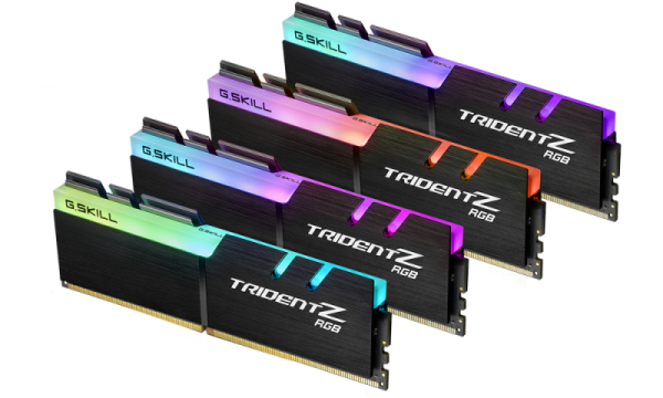 G.Skill Trident Z RGB 32GB (4x8GB) 3600MHz čierna / DDR4 / 17-18-18-38 / 1.35V / XMP 2.0 / LED podsvietenie / dopredaj (F4-3600C17Q-32GTZR)