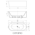CERANO - Vaňa akrylátová Bianco - voľne stojaca - asymetrická - pravá - biela lesklá - 180x80x58 CER-674911