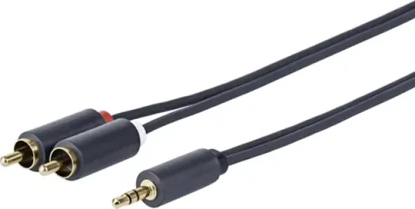 VivoLink 3.5mm - 2 x RCA MM 1.5m / vysoko flexibilné / 24AWG / dvojité tienenie / pozlátené konektory (PROMJRCA1.5)