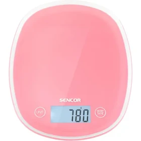 Sencor SKS 34RD červeno-ružová / digitálna kuchynská váha / max. 5 kg / funkcia TARE / dotyk. tlačidlá (8590669156658)