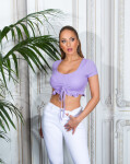 Trendy crop top ruched Einheitsgroesse