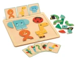 DJECO Drevené magnetické puzzle Tváre zvieratiek