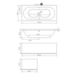 AQUALINE - JIZERA vaňa 180x80x39cm, biela G1880
