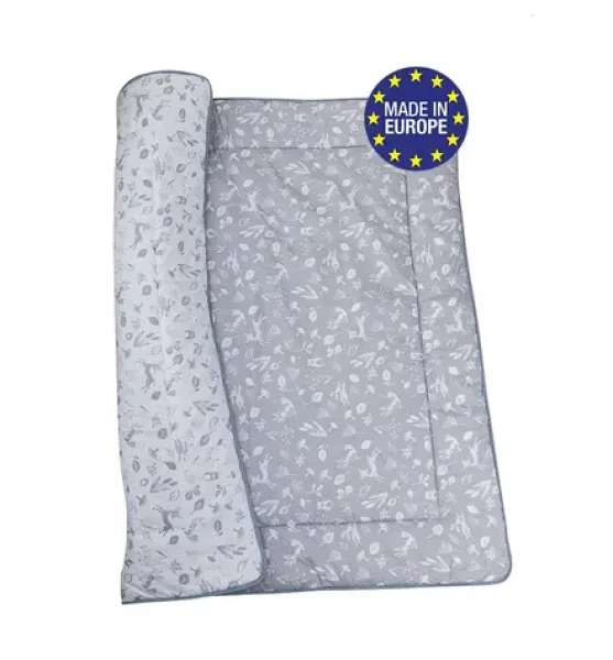 Bomimi HRACIA deka 120x120, bavlna, obojstranné lesné zvieratká, šedá (BO2302GRY010)