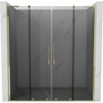 MEXEN/S - Velar L Duo posuvné sprchové dvere 200, grafit, zlatá 871-200-003-42-50