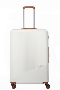 Veľký škrupinový kufor na kolieskach Travelite Bali L White/Cognac