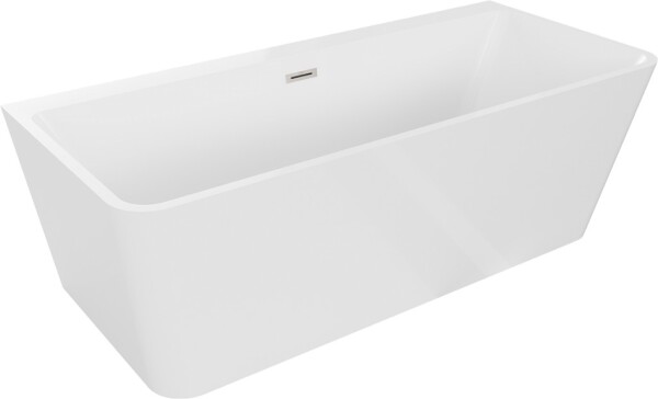 MEXEN/S - Volta vaňa voľne stojaca rohová 150 x 75, biela, sifón a prepad nikel kartáčovaná 51131507500-97