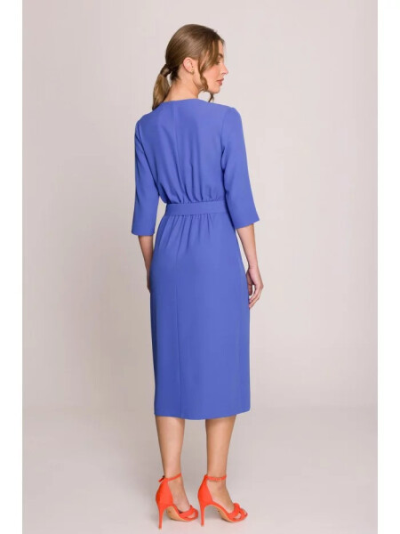 Šaty so zavinovacími detailmi S396 modré - Stylove XL