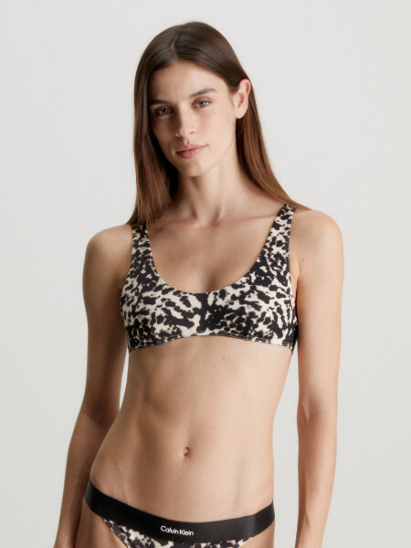 Dámska plavková podprsenka KWKW02489 0GM Leopard Calvin Klein