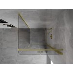 MEXEN/S - Mist-F sprchovací kút skladacie dvere pravá 100 x 100, transparent, zlato kartáčovaná 8A6T-100-100-55-00-P
