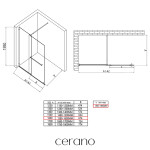 CERANO - Sprchová zástena Walk-in Medin Ľ/P - 8 mm - chróm, transparentné sklo - 160x195 - dvojdielna posuvná CER-478000