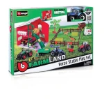 Bburago FARMLAND Set Stajňa s koňmi a traktorom