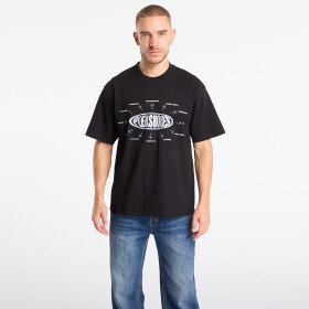 Tričko PLEASURES Overview Logo T-Shirt Black L