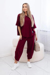 Súprava bavlnenej blúzky a nohavíc 6727 bordová - Kesi UNI