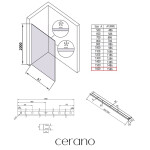 CERANO - Sprchová zástena Walk-in Crystal Ľ/P - 8 mm + polička/držiak na uteráky - bezvzperový systém - chróm, mliečne sklo - 160x200 CER-8050BD6882