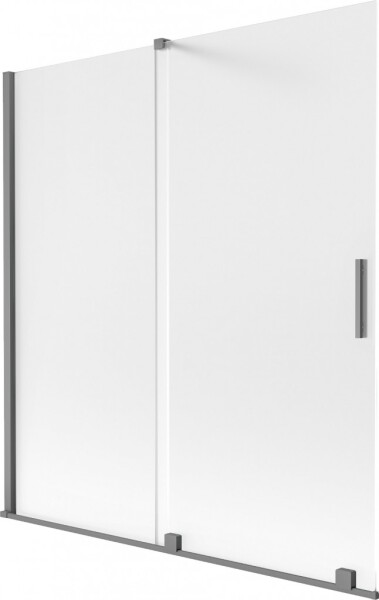 MEXEN/S - Velár dvojkrídlová posuvná vaňová zástena 150 x 150, dekor, grafit metal 896-150-000-31-95